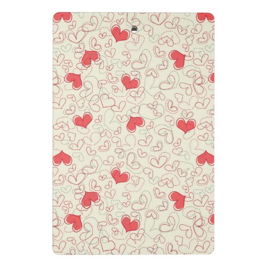 Cute Hearts Background Mini Klembord (Achterkant)