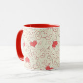 Cute Hearts Background Mok (Voorkant links)