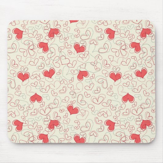 Cute Hearts Background Muismat (Voorkant)