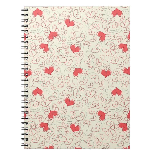 Cute Hearts Background Notitieboek (Voorkant)