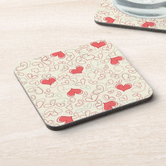 Cute Hearts Background Onderzetter (Linkerzijde)