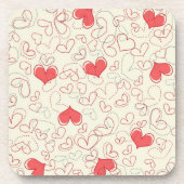 Cute Hearts Background Onderzetter (Voorkant)