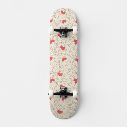 Cute Hearts Background Persoonlijk Skateboard (Voorkant)