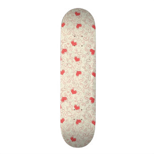 Cute Hearts Background Persoonlijk Skateboard