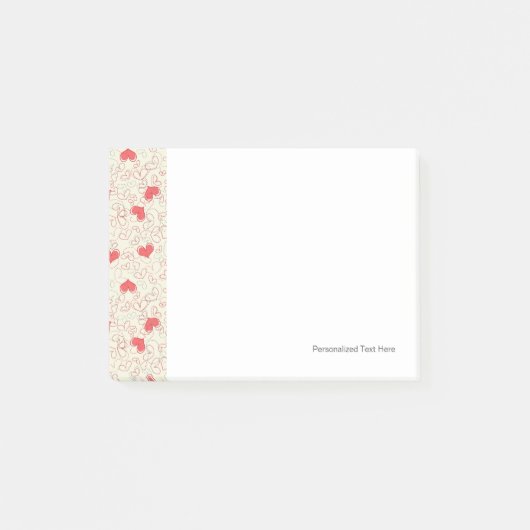 Cute Hearts Background Post-it® Notes (Voorkant)
