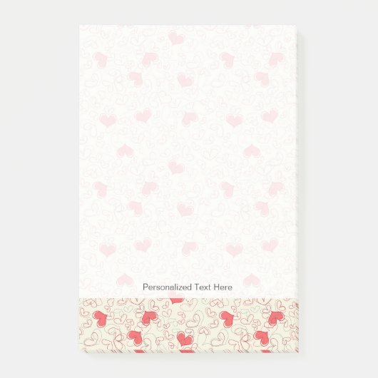 Cute Hearts Background Post-it® Notes (Voorkant)