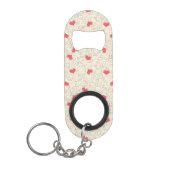 Cute Hearts Background Sleutelhanger Flessenopener (Voorkant)