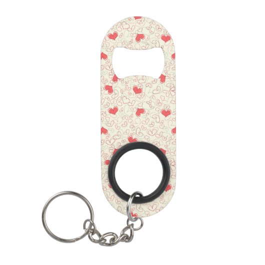 Cute Hearts Background Sleutelhanger Flessenopener (Voorkant)