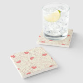 Cute Hearts Background Stenen Onderzetter (Zijkant)