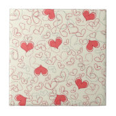Cute Hearts Background Tegeltje (Voorkant)
