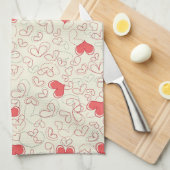 Cute Hearts Background Theedoek (Quarter Fold)