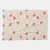 Cute Hearts Background Theedoek (Horizontaal)