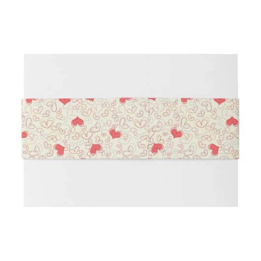 Cute Hearts Background Uitnodigingen Wikkel (Achterkant Voorbeeld)