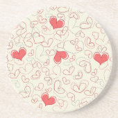 Cute Hearts Background Zandsteen Onderzetter (Voorkant)