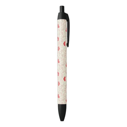 Cute Hearts Background Zwarte Inkt Pen (Achterkant (Verticaal))