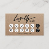 Cute Hearts Beauty Salon Spa Rustic Kraft Loyalty (Voorkant)