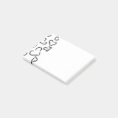 Cute Hearts Black and White Post-it® Notes (Schuin)