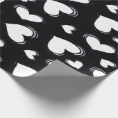 Cute Hearts Black Cadeaupapier (Hoek)