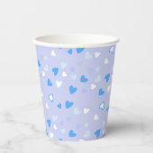 Cute Hearts Blue Papieren Bekers (Voorkant)