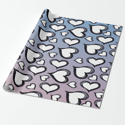 Cute Hearts Cadeaupapier (Uitgerold)