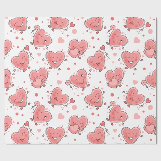 Cute Hearts Cadeaupapier (Vlak)