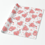 Cute Hearts Cadeaupapier (Uitgerold)