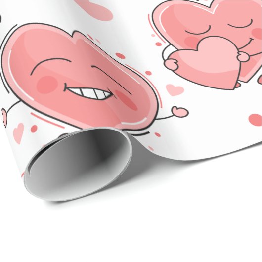 Cute Hearts Cadeaupapier (Rol Hoek)
