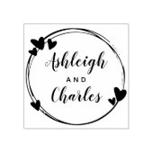 Cute Hearts Calligraphy Names Rubberstempel (Afrduk)