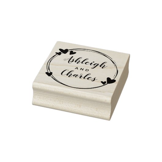 Cute Hearts Calligraphy Names Rubberstempel (Stempel)