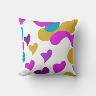 Cute Hearts Camouflage Roze Geel Kussen