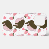 Cute Hearts Chocolade Aardbeien Patroon Roze Case-Mate iPhone Case (Achterkant (horizontaal))