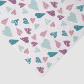 Cute Hearts Doodle Roos Valentijnsdag Roze Blauwgr Tissuepapier (Detail)