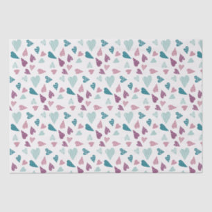 Cute Hearts Doodle Roos Valentijnsdag Roze Blauwgr Tissuepapier