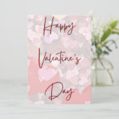 Cute Hearts Eenvoudige Valentijnsdag Kaart (Staand voorkant)