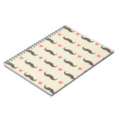 Cute Hearts en Mustache Hipster Pattern Notitieboek (Linkerzijde)