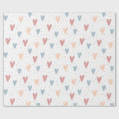 Cute Hearts en stippen Valentijns Patroon Cadeaupapier (Vlak)