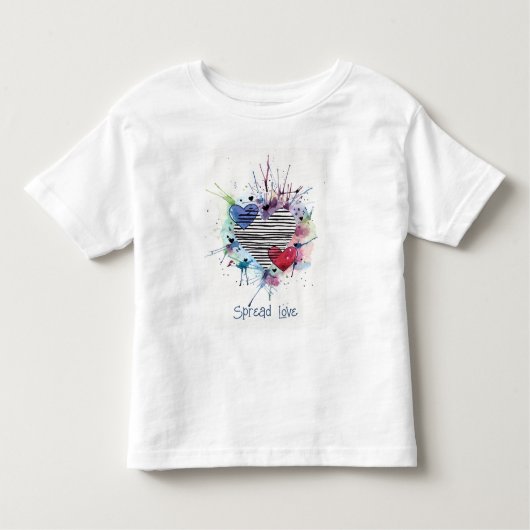 Cute Hearts en waterverfwassen T-shirt (Voorkant)