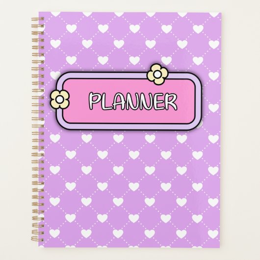 Cute Hearts Flower cover Planner (Voorkant)