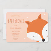 Cute Hearts Fox Animal Baby shower Kaart (Voorkant)
