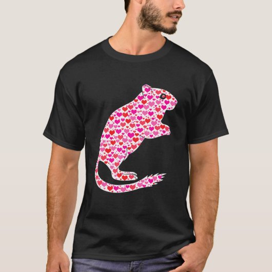 Cute Hearts Gerbil Funny Animals Valentijnsdag T-shirt (Voorkant)