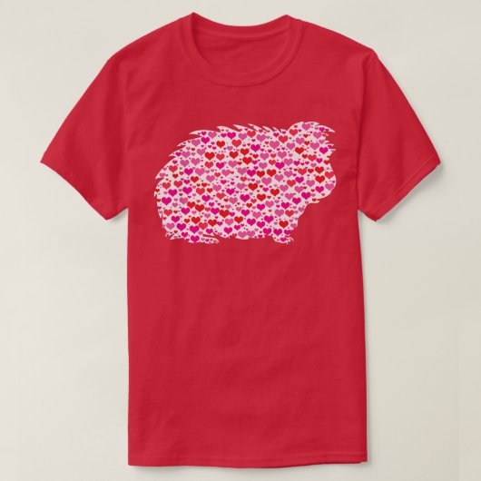 Cute Hearts Guinee Funny Animals Lover Valenti T-shirt (Design voorkant)