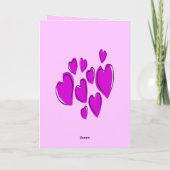 Cute Hearts Hand Drawn Bold Pink Romantic Doodle Kaart (Achterkant)