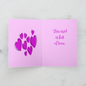 Cute Hearts Hand Drawn Bold Pink Romantic Doodle Kaart (Binnen)