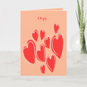 Cute Hearts Hand Drawn Deep Red Romantic Doodle Kaart (Voorkant)