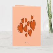 Cute Hearts Hand Drawn Orange Romantic Doodle Kaart (Achterkant)