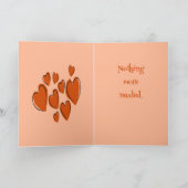 Cute Hearts Hand Drawn Orange Romantic Doodle Kaart (Binnen)