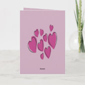 Cute Hearts Hand Drawn Pink Romantic Doodle Kaart (Achterkant)