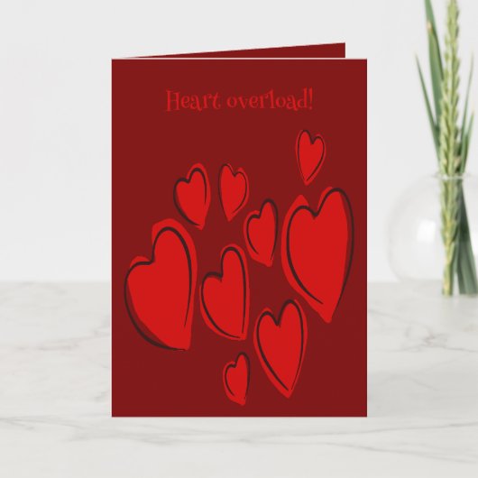 Cute Hearts Hand Drawn Red Romantic Doodle Kaart (Voorkant)