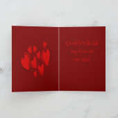 Cute Hearts Hand Drawn Red Romantic Doodle Kaart (Binnen)
