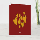 Cute Hearts Hand Drawn Yellow Romantic Doodle Kaart (Achterkant)
